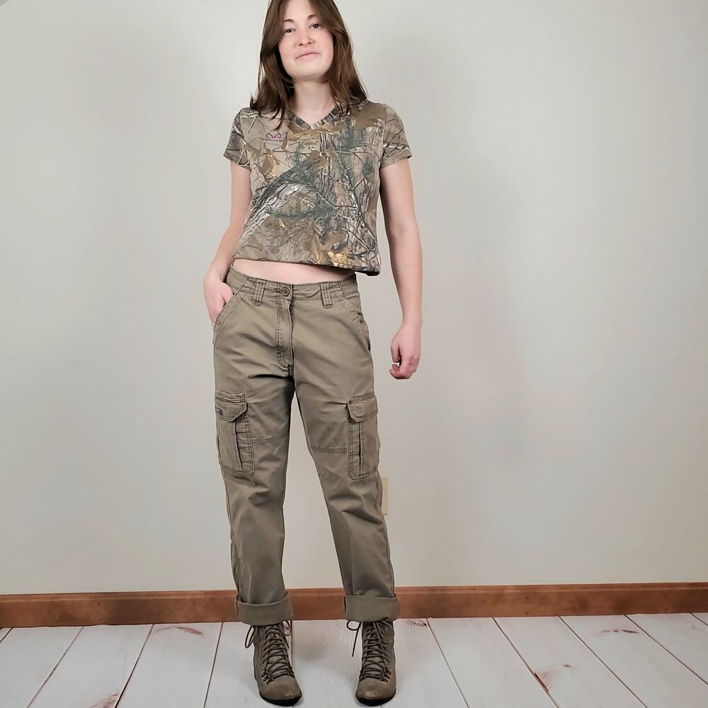Vintage Y2K Wrangler Boyfriend Cargos Beige Gray 30x30